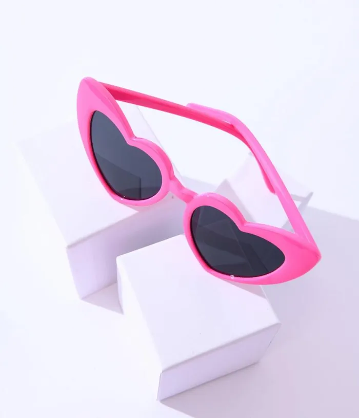 Hot Pink Heart Sunglasses Accessories Unique Vintage Sunglasses
