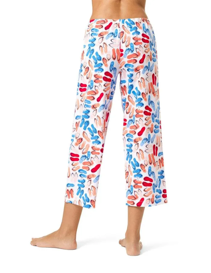 Hue Flip To The Flop PJ Capri White Women Bottoms