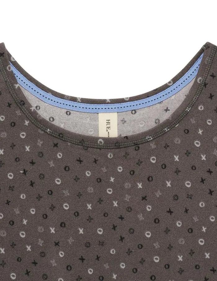 Hue Pop XO Short Sleeve Flowing Tee Castlerock Women Tops