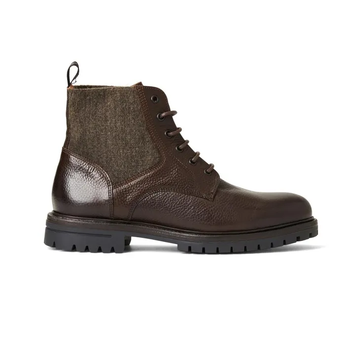 Hunter Contemporary Lace Up Stretch Boot Dark Brown Men Bruno Magli Boots
