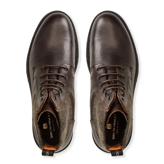 Hunter Contemporary Lace Up Stretch Boot Dark Brown Men Bruno Magli Boots