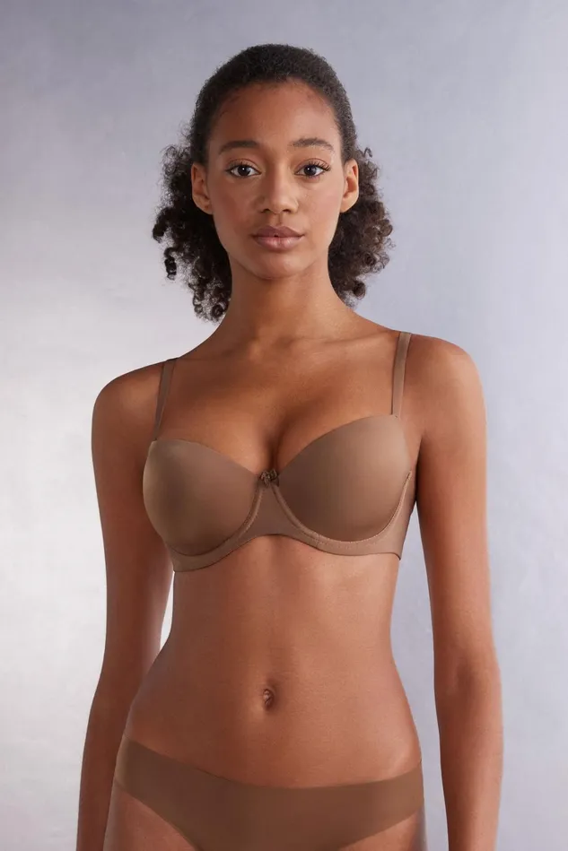 Intimissimi Balconette Women Sofia Natural Lift Balconette Bra In Ultralight Microfiber Natural 502i 8211 Caramel