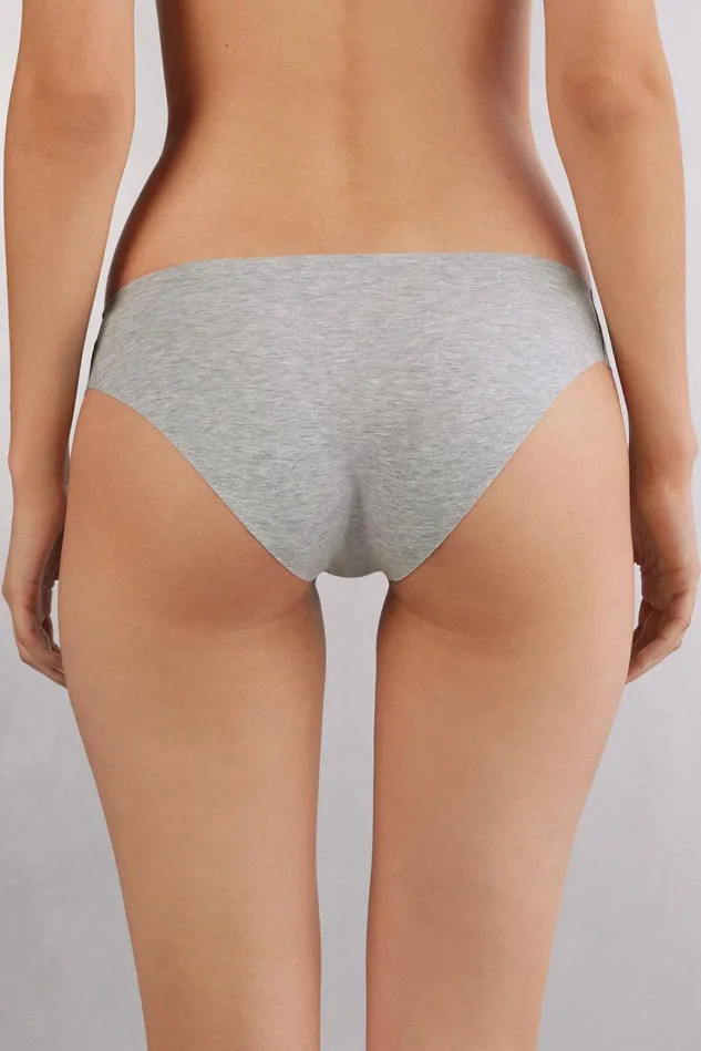 Intimissimi Bikini Panties Women Seamless Cotton Panties Grey 031 8211 Light Heathered Grey