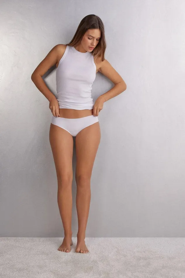 Intimissimi Bikini Panties Women Seamless Cotton Panties White 001 8211 White