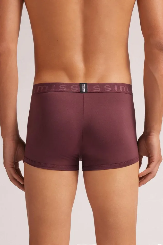 Intimissimi Boxers Men Microfiber Logo Boxer Shorts Burgundy 698j 8211 Red Stone