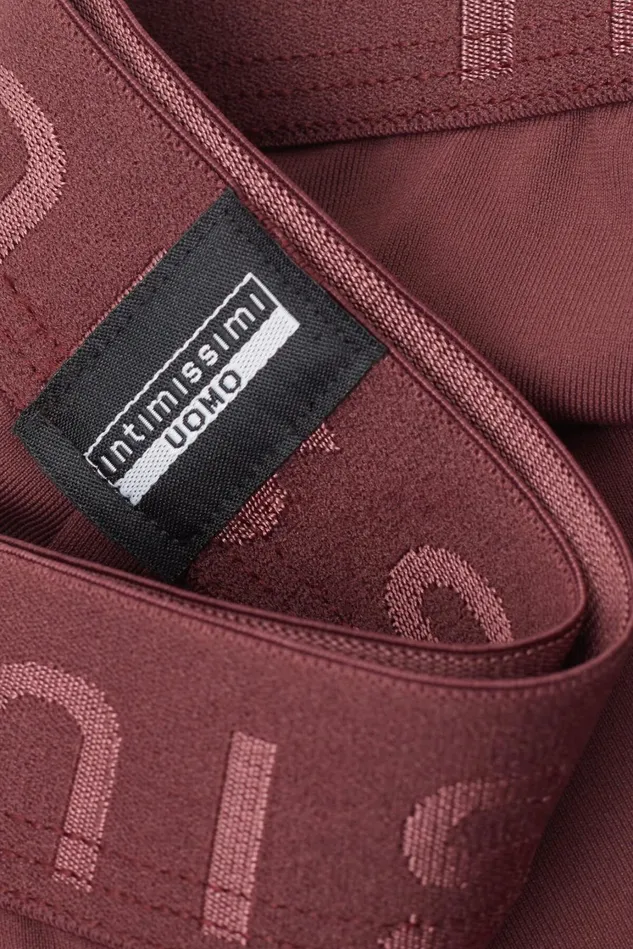 Intimissimi Boxers Men Microfiber Logo Boxer Shorts Burgundy 698j 8211 Red Stone
