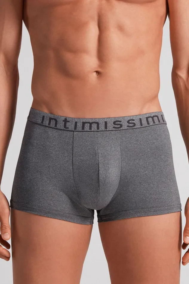 Intimissimi Boxers Men Microfiber Logo Boxer Shorts Dark Grey 5227 8211 Heathered Graphite Grey