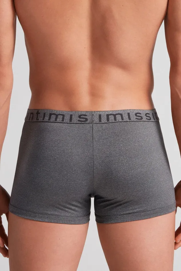Intimissimi Boxers Men Microfiber Logo Boxer Shorts Dark Grey 5227 8211 Heathered Graphite Grey