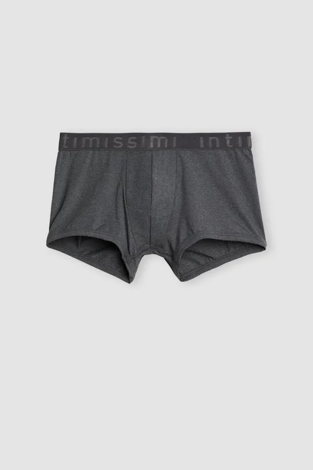 Intimissimi Boxers Men Microfiber Logo Boxer Shorts Dark Grey 5227 8211 Heathered Graphite Grey