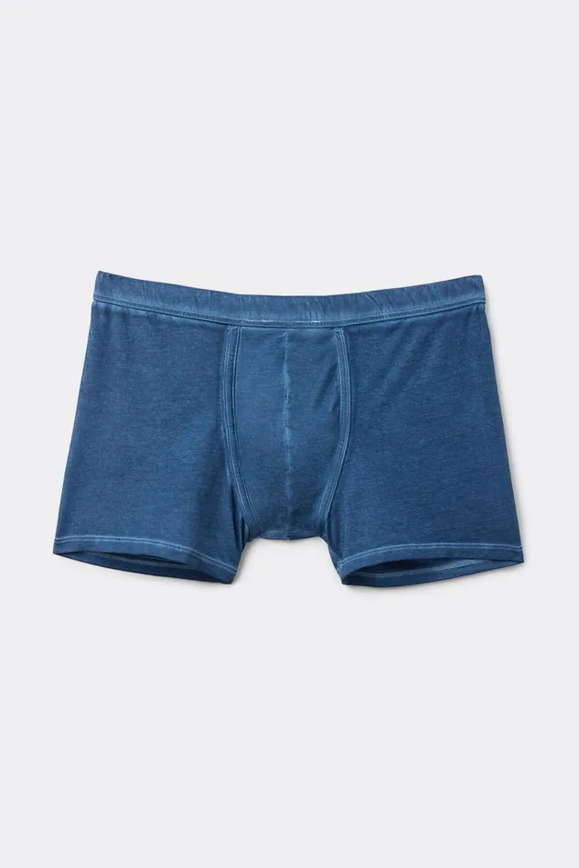 Intimissimi Boxers Men Natural Fresh Cotton Boxers Blue 680j 8211 Dark Denim Washed