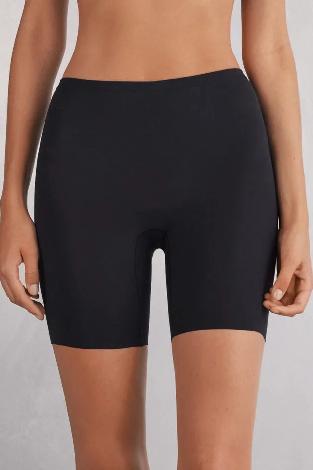 Intimissimi Boyshorts and Hipsters Women Raw Edge Seamless Cotton Shorts Black 019 8211 Black
