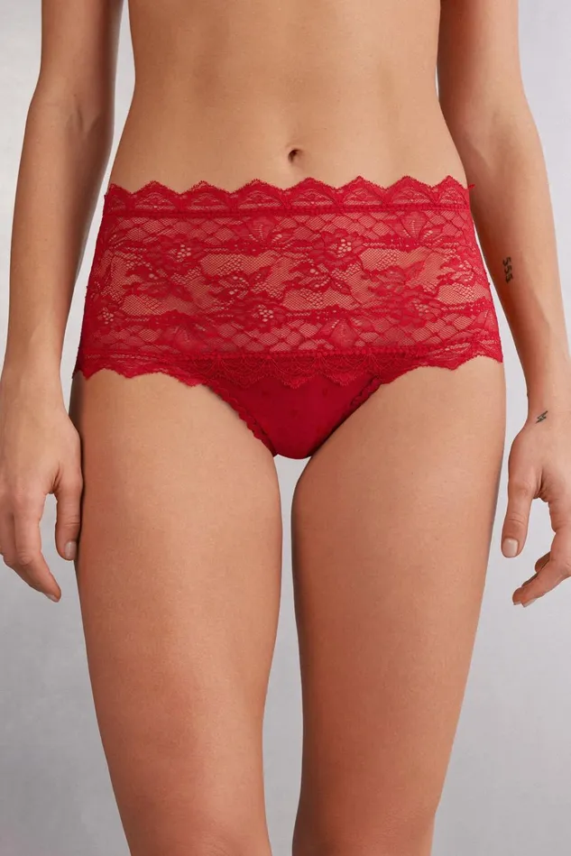 Intimissimi Boyshorts and Hipsters Women Winter Of Love High Waist Hipster Brazilian Red 9888 8211 Candy Apple Red