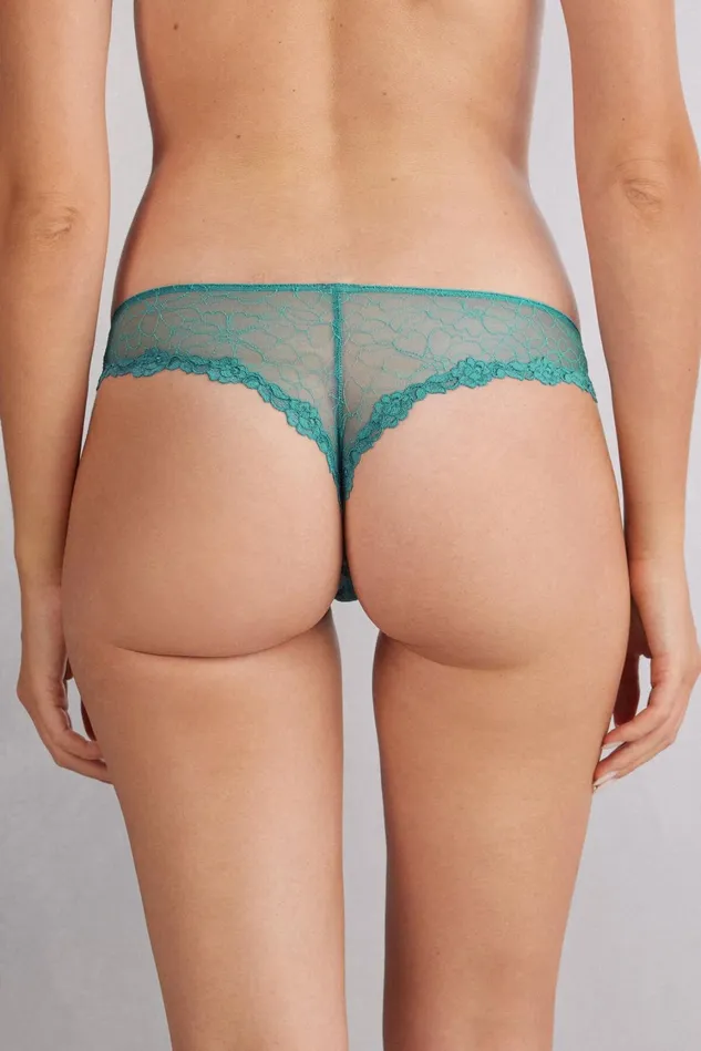 Intimissimi Brazilian Cut Women In Full Bloom Brazilian Blue 654j 8211 Lagoon Blue