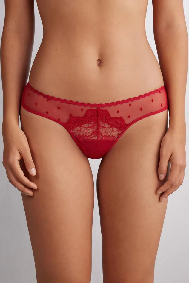 Intimissimi Brazilian Cut Women Winter Of Love Brazilian Red 9888 8211 Candy Apple Red