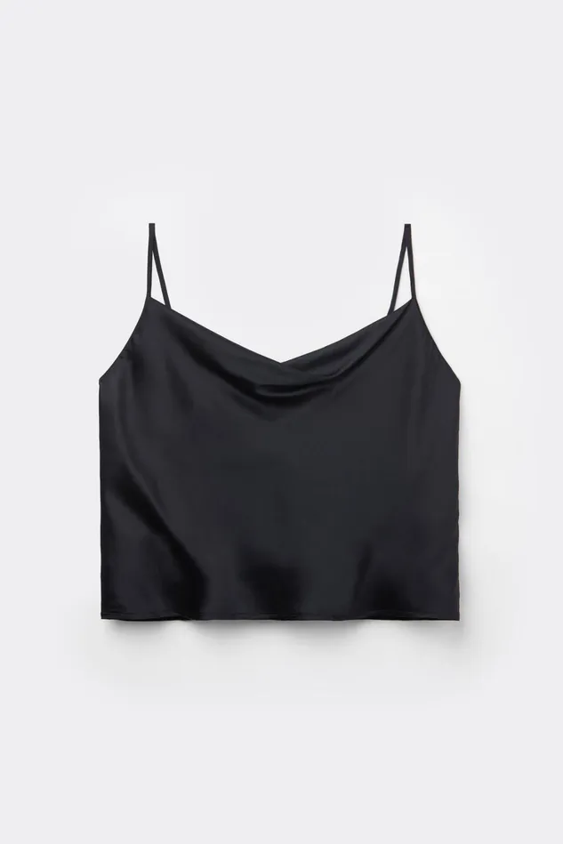 Intimissimi Camisoles Tank Tops Women Silk Crop Camisole Black 019 8211 Black