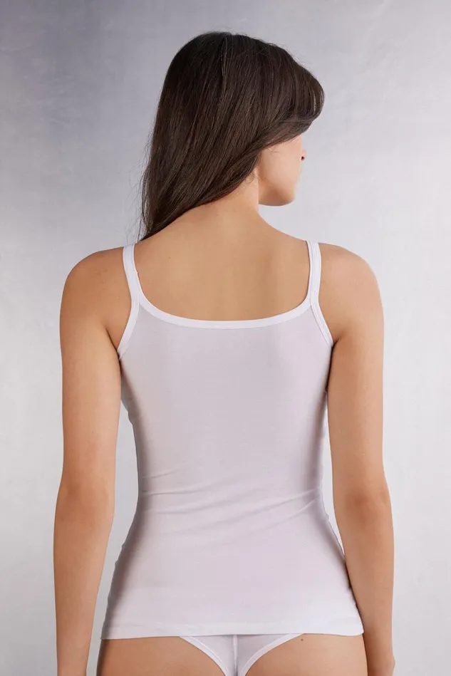 Intimissimi Camisoles Tank Tops Women Spaghetti Strap Top In Cotton White 001 8211 White