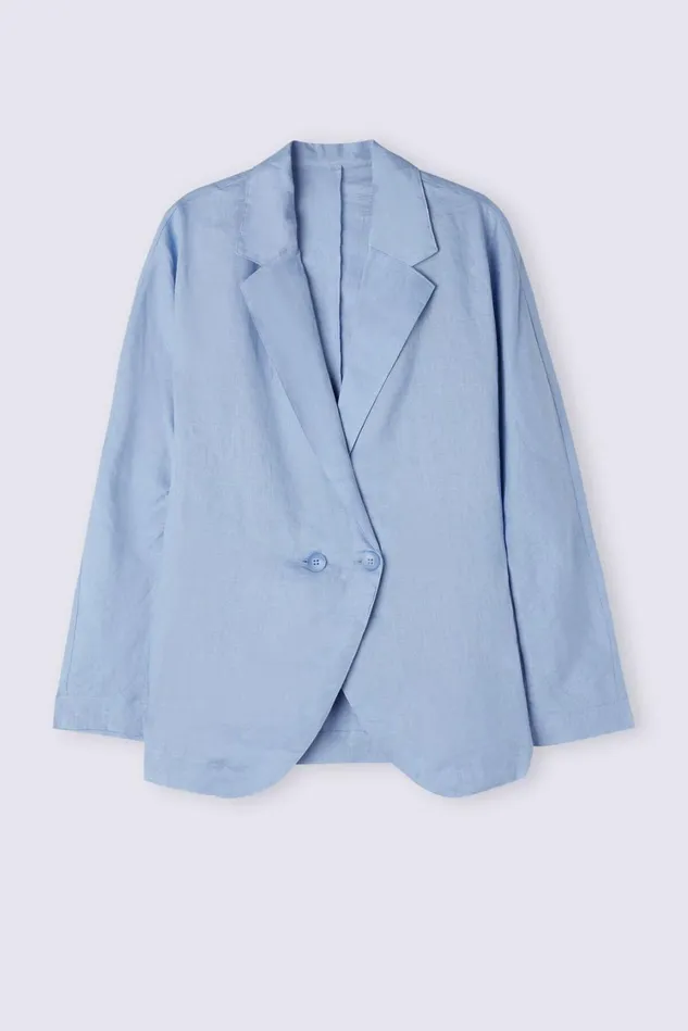 Intimissimi Cardigans Jackets Women Linen Cloth Double Breasted Jacket Light Blue 550j 8211 Dreamy Blue