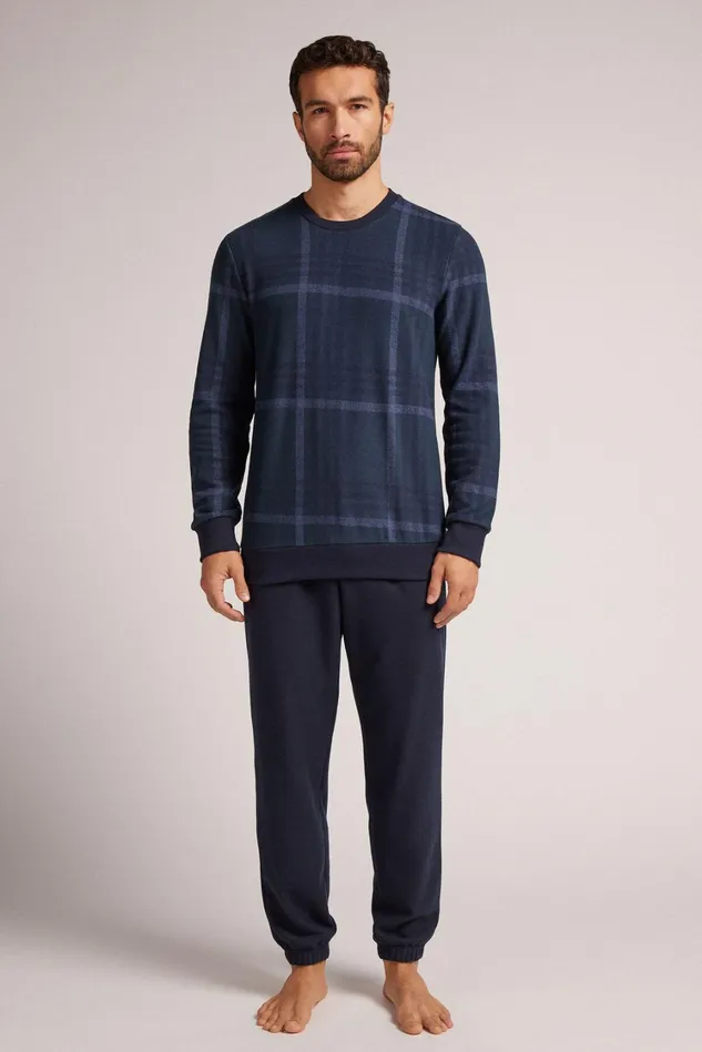 Intimissimi Long Pajamas Men Check Pattern Tricot Full Length Pajamas Blue 749j 8211 Ottanio Check Blu Intimissimi Long Pajamas Men Check Pattern Tricot Full Length Pajamas Blue 749j 8211 Ottanio Check Blu