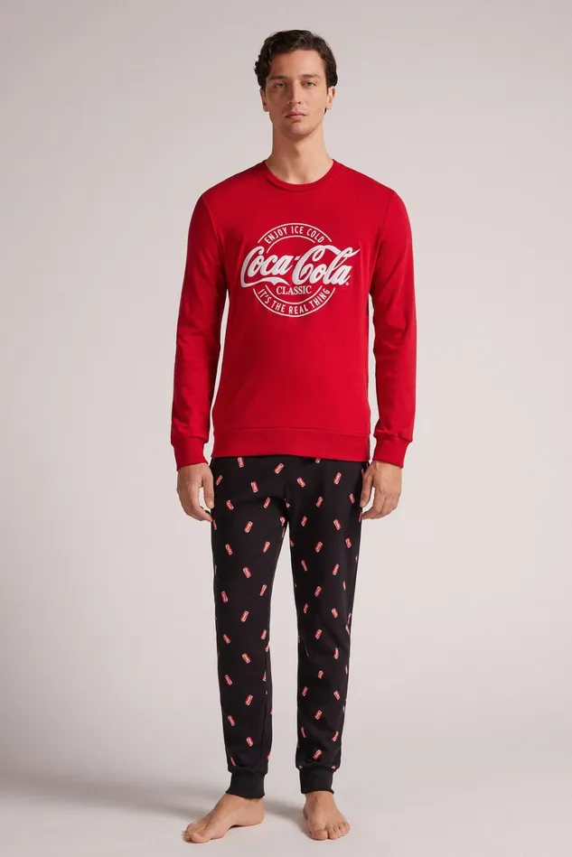 Intimissimi Long Pajamas Men CocaCola Logo Cotton Full Length Pajamas Red 887 8211 Rosso Intimissimi Long Pajamas Men CocaCola Logo Cotton Full Length Pajamas Red 887 8211 Rosso