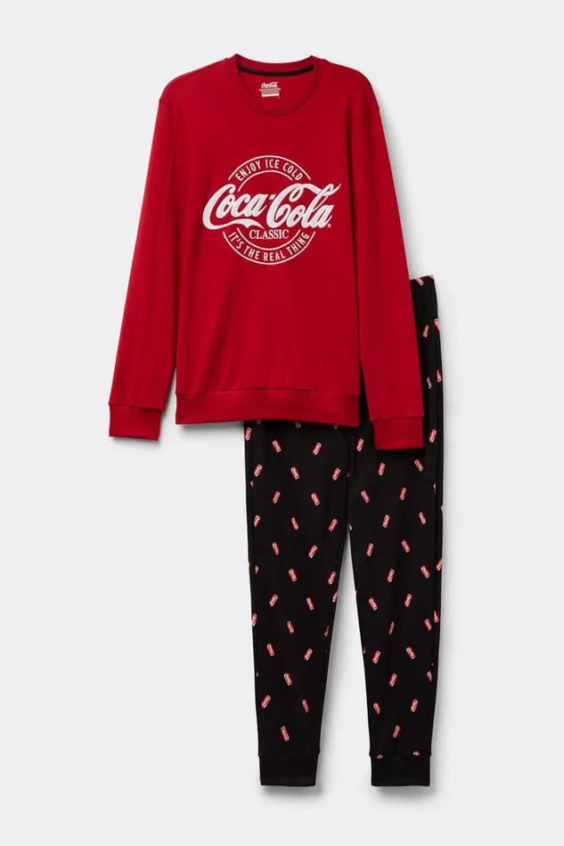 Intimissimi Long Pajamas Men CocaCola Logo Cotton Full Length Pajamas Red 887 8211 Rosso