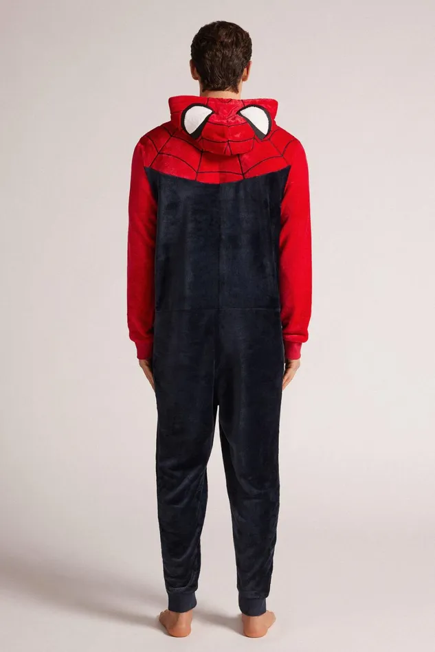Intimissimi Long Pajamas Men Marvel SpiderMan Terrycloth Coverall Pajamas 724j 8211 Blu Notterosso