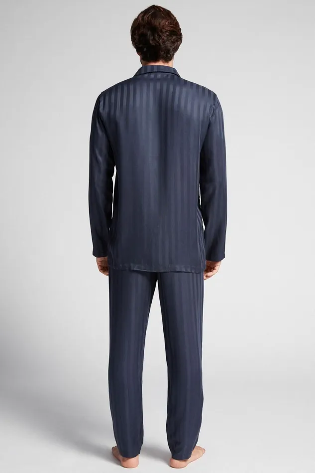 Intimissimi Long Pajamas Men Modal Pajama Set Blue 095i 8211 Blu Scuro