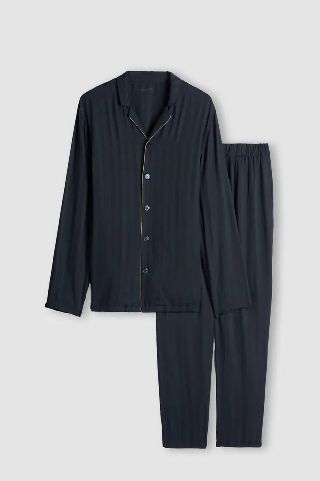 Intimissimi Long Pajamas Men Modal Pajama Set Blue 095i 8211 Blu Scuro