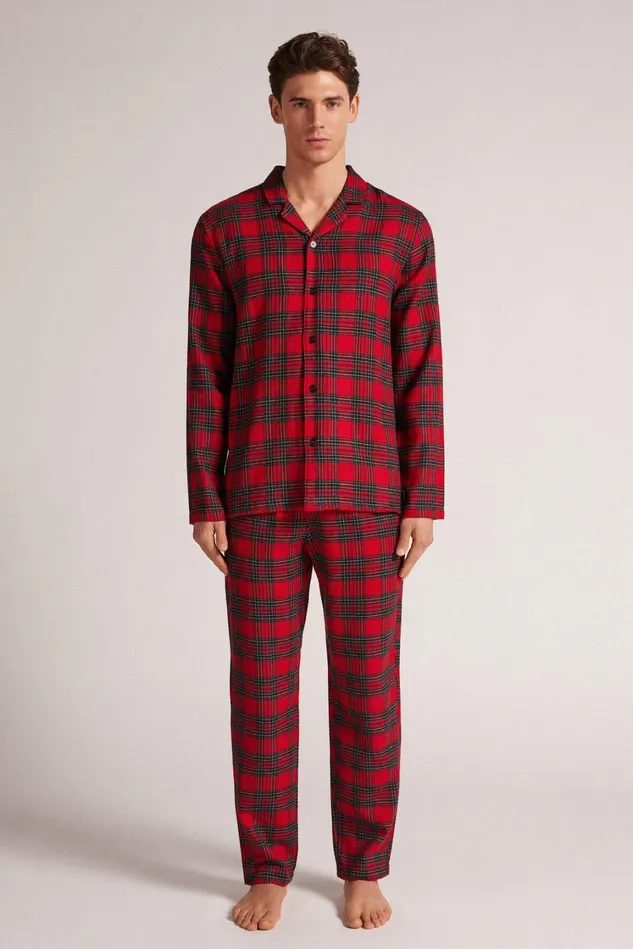 Intimissimi Long Pajamas Men Tartan Brushed Cloth Full Length Pajamas Red 753j 8211 Rosso Intimissimi Tartan Natale Intimissimi Long Pajamas Men Tartan Brushed Cloth Full Length Pajamas Red 753j 8211 Rosso Intimissimi Tartan Natale