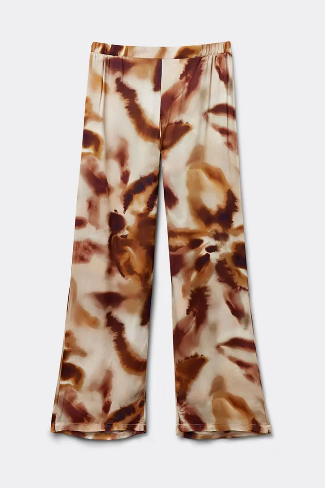 Intimissimi Long Pajamas Women Sun Goes Down Viscose Satin Full Length Pants Beige 663j 8211 Stampa Sun Goes Down