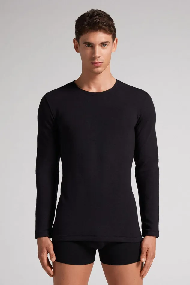 Intimissimi Long Sleeve Tops Men LongSleeve ModalCashmere Top Black 019 8211 Black