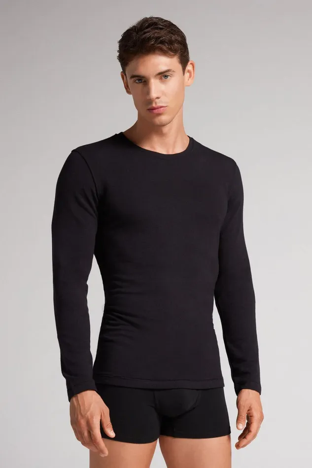Intimissimi Long Sleeve Tops Men LongSleeve ModalCashmere Top Black 019 8211 Black