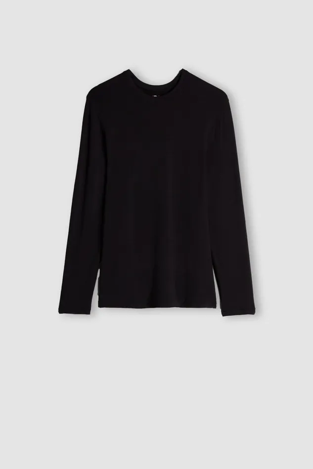 Intimissimi Long Sleeve Tops Men LongSleeve ModalCashmere Top Black 019 8211 Black