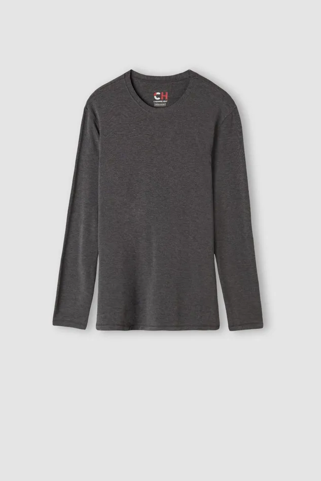Intimissimi Long Sleeve Tops Men LongSleeve ModalCashmere Top Dark Grey 5227 8211 Heathered Graphite Grey