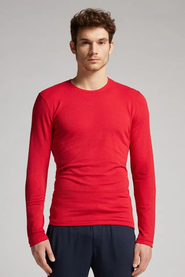 Intimissimi Long Sleeve Tops Men LongSleeve ModalCashmere Top Red 887 8211 Rosso