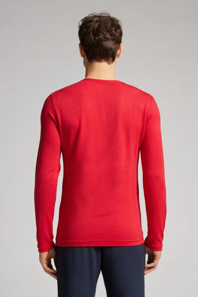 Intimissimi Long Sleeve Tops Men LongSleeve ModalCashmere Top Red 887 8211 Rosso
