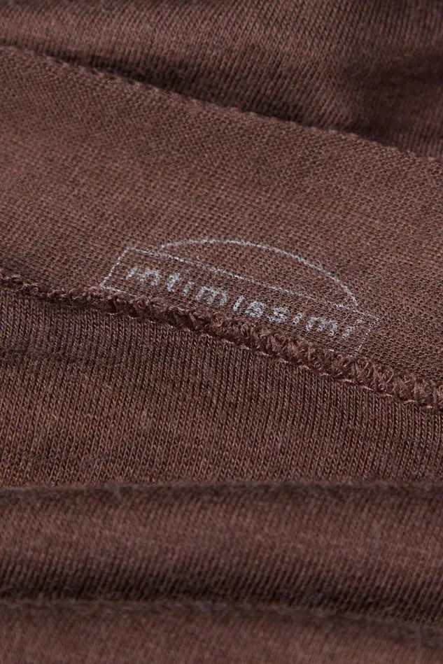 Intimissimi Long Sleeve Tops Women Boat Neck Modal Cashmere Ultralight Top Brown 130 8211 Brown