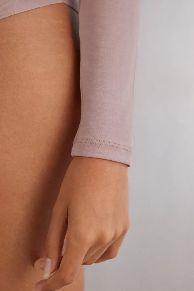 Intimissimi Long Sleeve Tops Women Long Sleeve Bateau Neck Top In Micromodal Pink 011i 8211 Elegant Pink