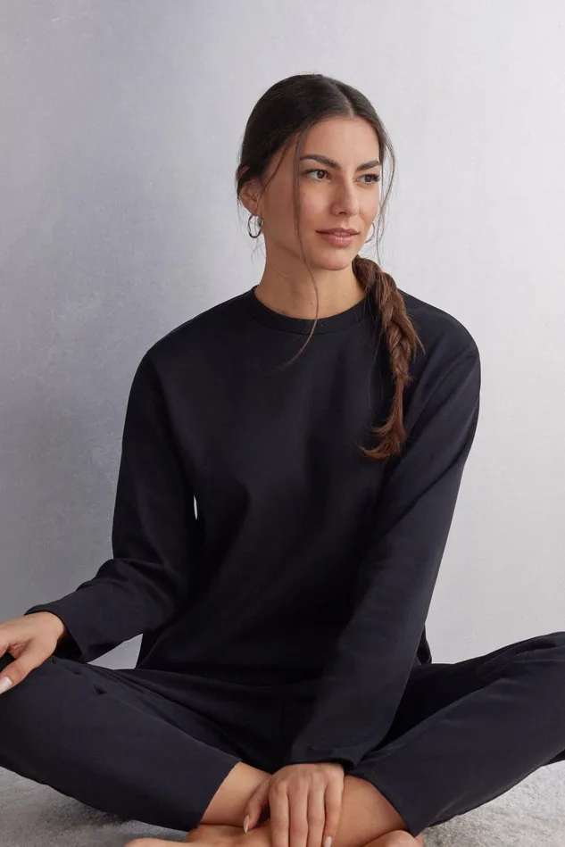 Intimissimi Long Sleeve Tops Women Long Sleeve Top In Cotton Black 019 8211 Black
