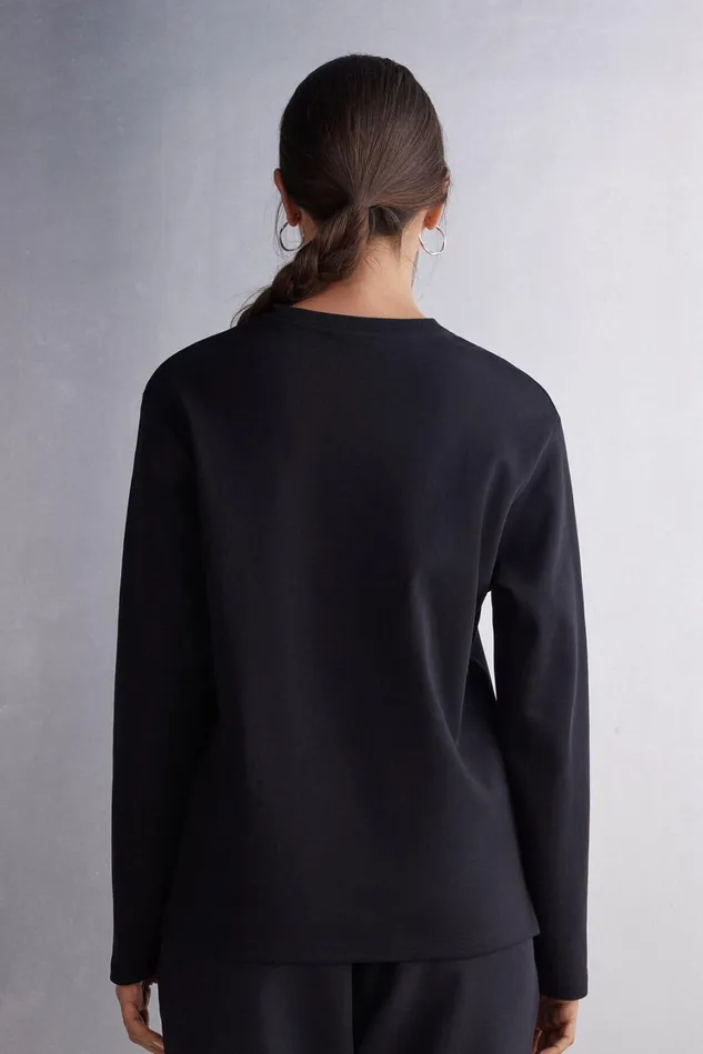 Intimissimi Long Sleeve Tops Women Long Sleeve Top In Cotton Black 019 8211 Black
