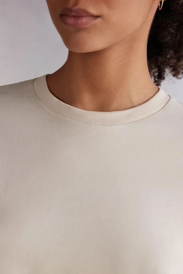 Intimissimi Long Sleeve Tops Women Long Sleeve Top In Cotton White 659j 8211 Bianco Polvere