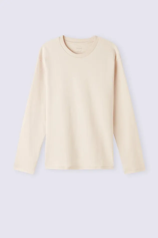 Intimissimi Long Sleeve Tops Women Long Sleeve Top In Cotton White 659j 8211 Bianco Polvere