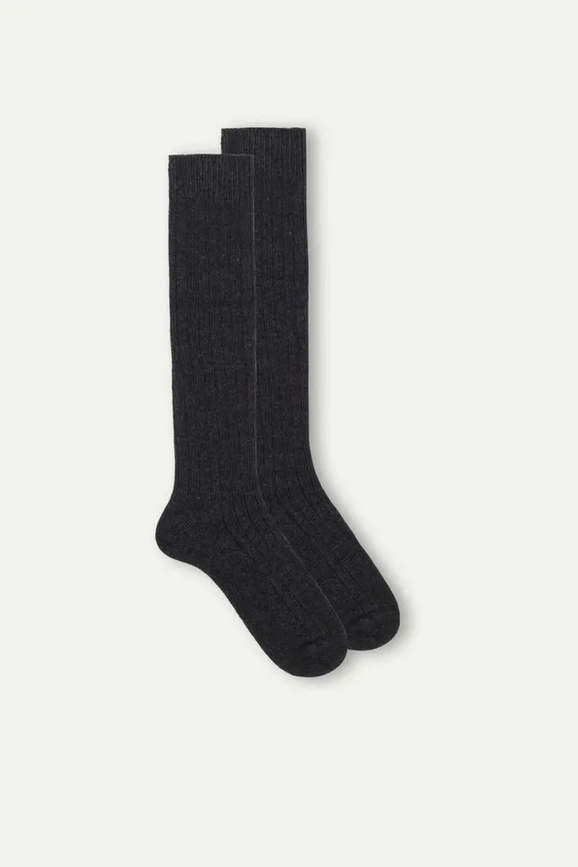 Intimissimi Long Socks Men Long Ribbed Socks In Cashmere And Wool Grey 780 8211 Anthracite Intimissimi Long Socks Men Long Ribbed Socks In Cashmere And Wool Grey 780 8211 Anthracite