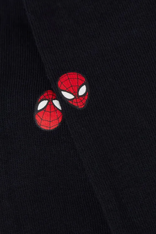 Intimissimi Long Socks Men SpiderMan Marvel Soft Cotton Knee Socks Black 703j 8211 Blu Scuro Stampa Spiderman