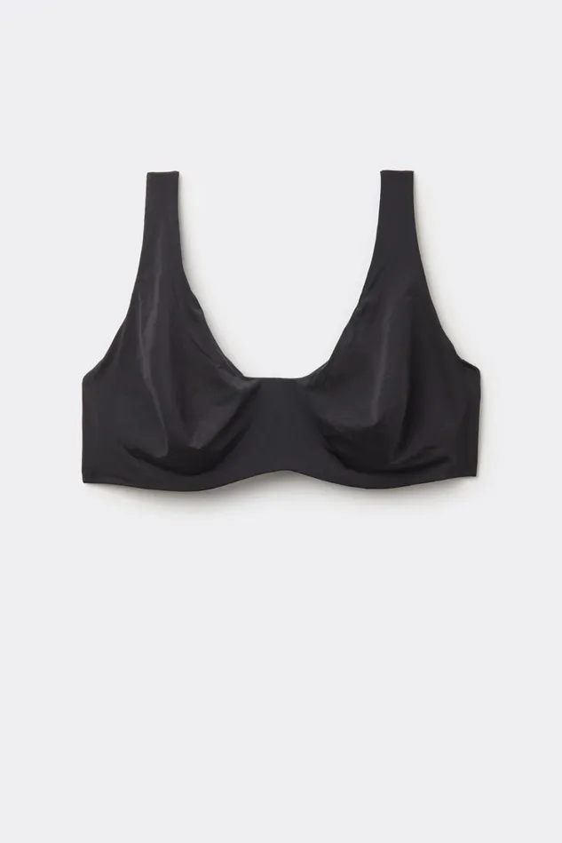 Intimissimi NonPadded Women Greta Comfort Lounge Balconette Bra In Ultralight Microfiber Black 019 8211 Black