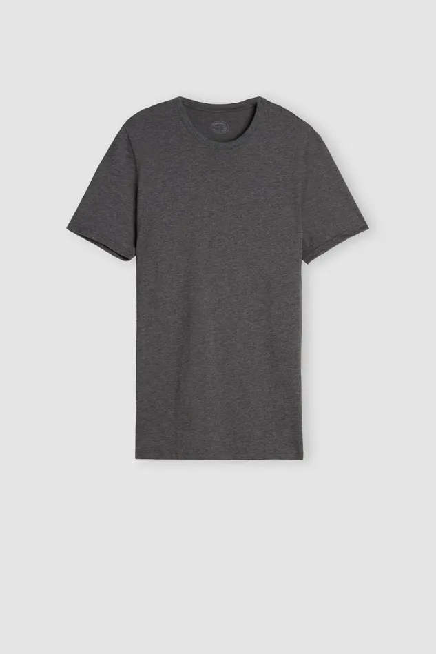 Intimissimi Pajama Separates Men Superior Cotton TShirt Dark Grey 5227 8211 Heathered Graphite Grey