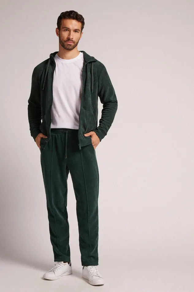 Intimissimi Pants Men Brushed Chenille Pants Green 132j 8211 Verde Scuro