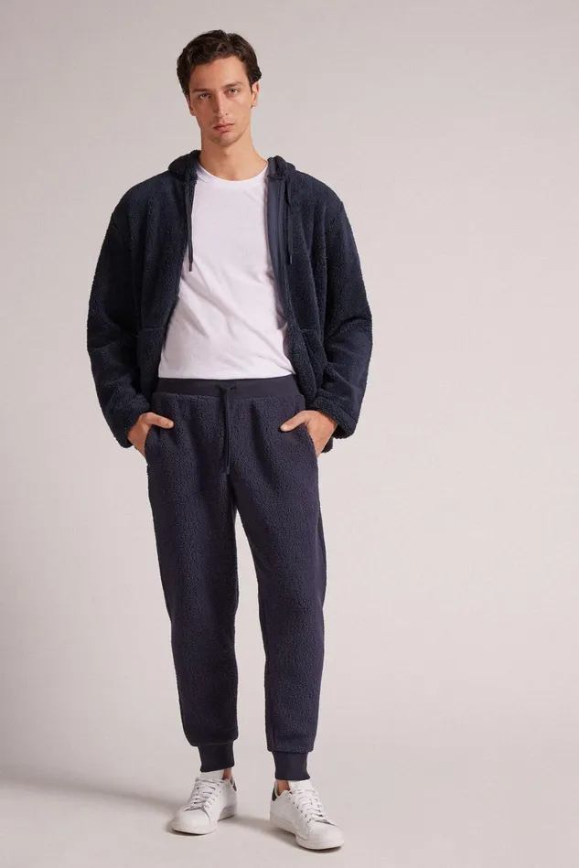 Intimissimi Pants Men Polar Fleece Pants Blue 800 8211 Blu Notte
