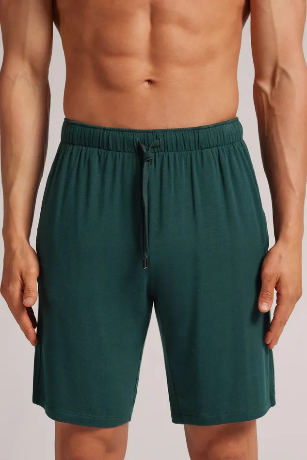 Intimissimi Pants Men Silk And Modal Shorts Green 132j 8211 Verde Scuro