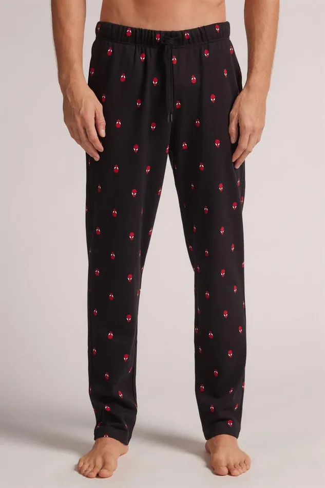 Intimissimi Pants Men SpiderMan Marvel Full Length Cotton Pants Black 689j 8211 Nero Stampa Spiderman