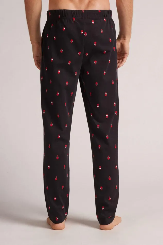 Intimissimi Pants Men SpiderMan Marvel Full Length Cotton Pants Black 689j 8211 Nero Stampa Spiderman